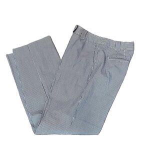 ANN TAYLOR LOFT Blue & White‎ Pinstripe Searsucker 10 Chinos Straight Leg Pants